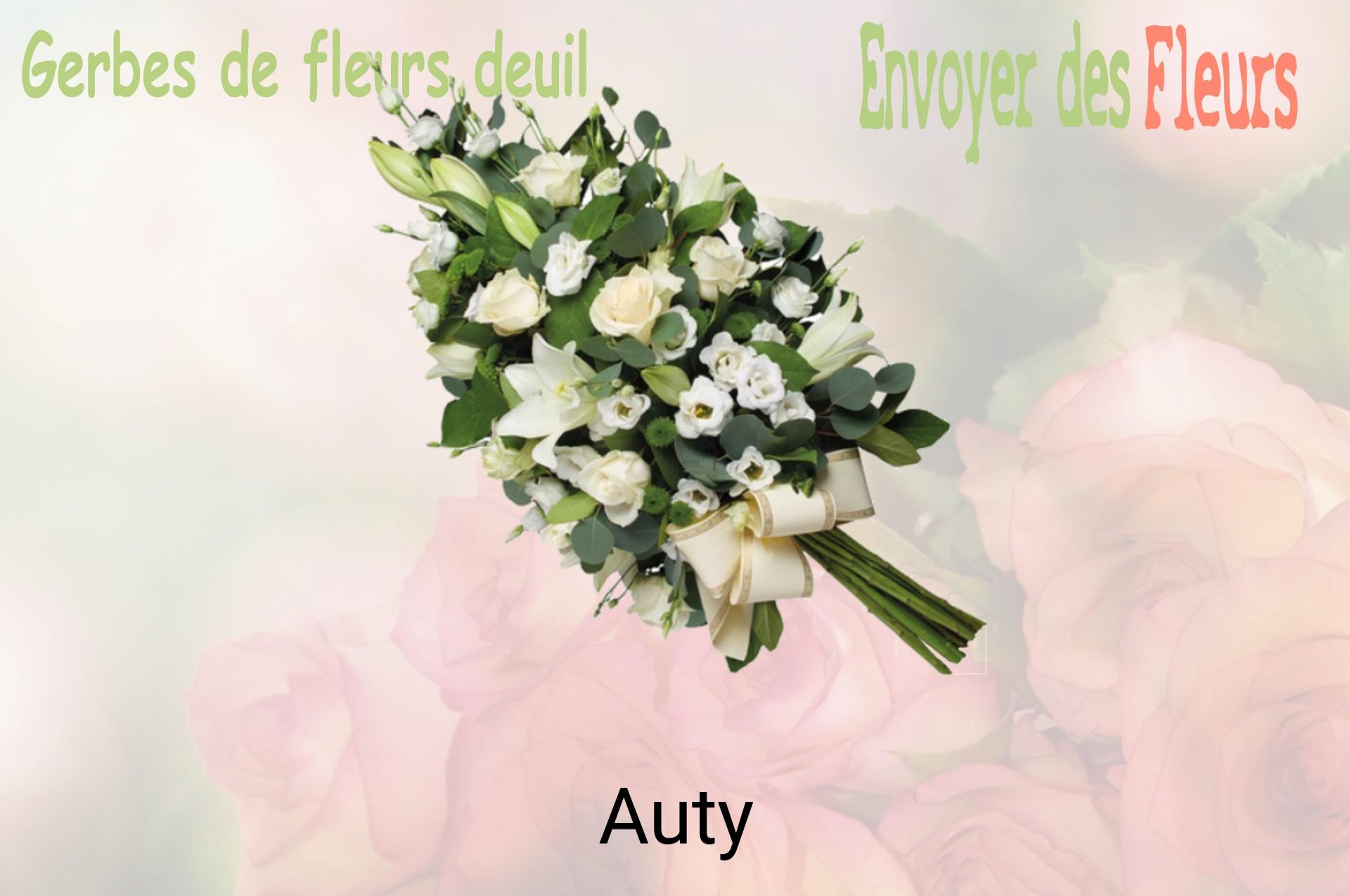 Gerbe de fleurs de deuil livrée à Auty